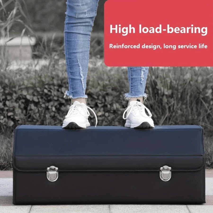 1pc Car Trunk Storage Box, High-Grade Material, Foldable Car Storage Box, Car Interior Supplies