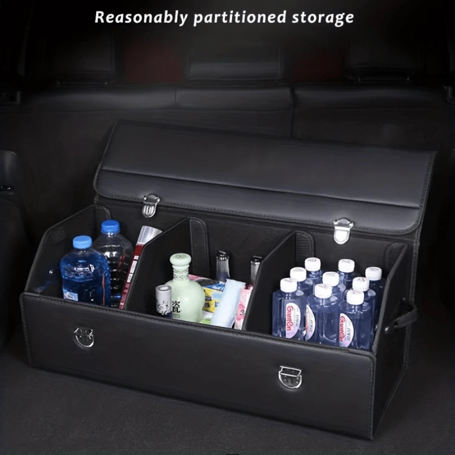 1pc Car Trunk Storage Box, High-Grade Material, Foldable Car Storage Box, Car Interior Supplies