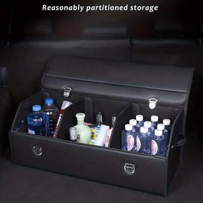 1pc Car Trunk Storage Box, High-Grade Material, Foldable Car Storage Box, Car Interior Supplies