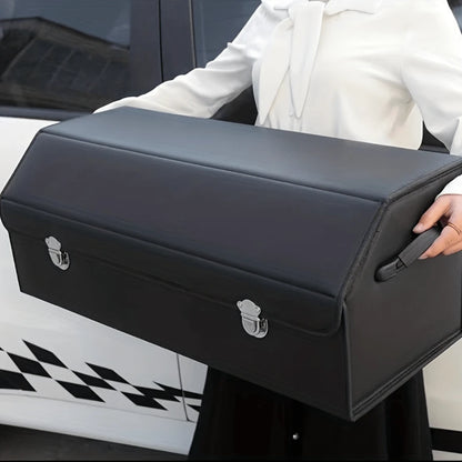 1pc Car Trunk Storage Box, High-Grade Material, Foldable Car Storage Box, Car Interior Supplies
