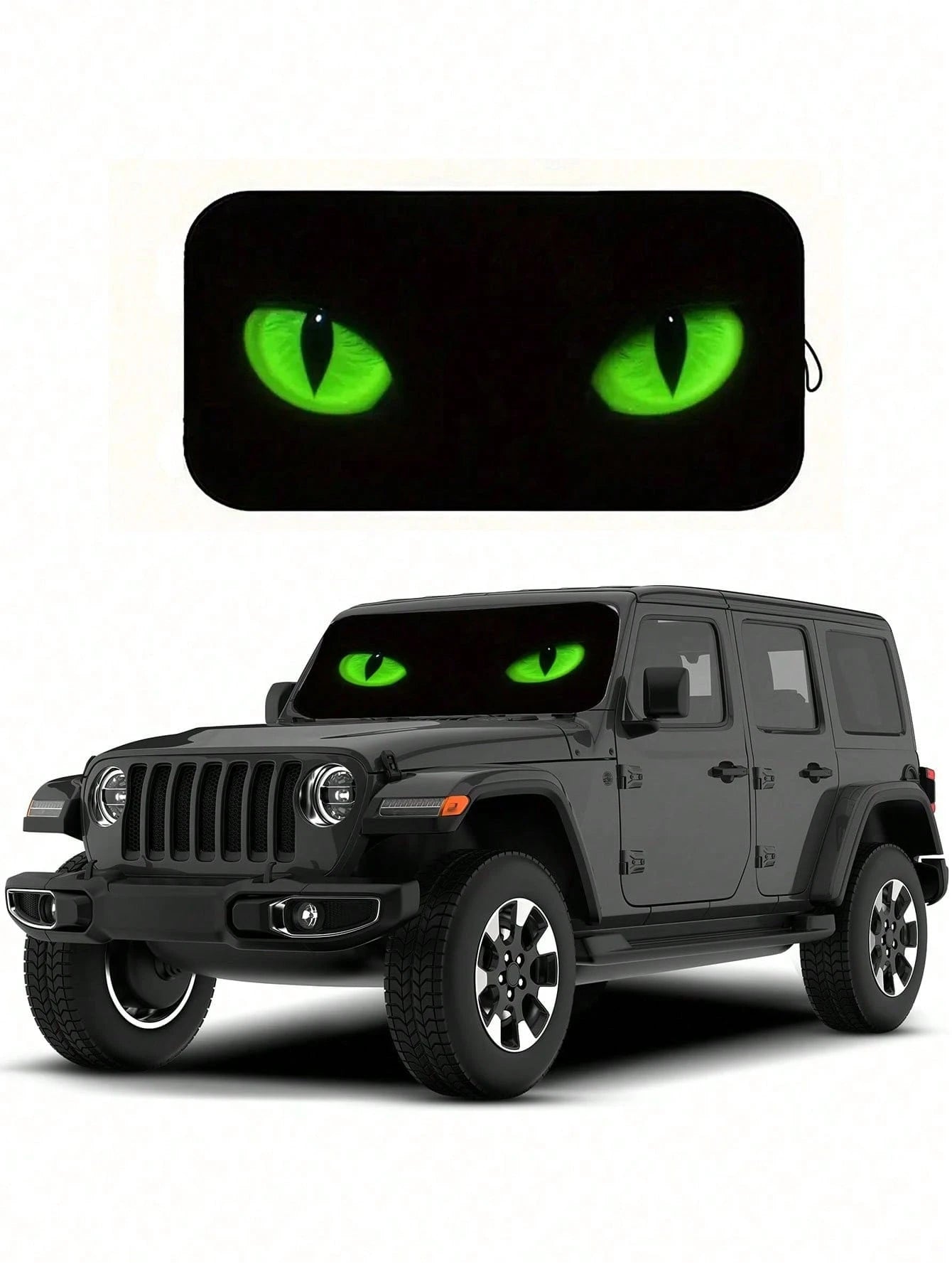 1pc Car Windshield Sunshade, Funny Car Eye Shaped Foldable Sun Shade Visor, Blocks UV Rays To Keep The Car Interior Cool, Size: 59.06 Inches * 27.5 Inches