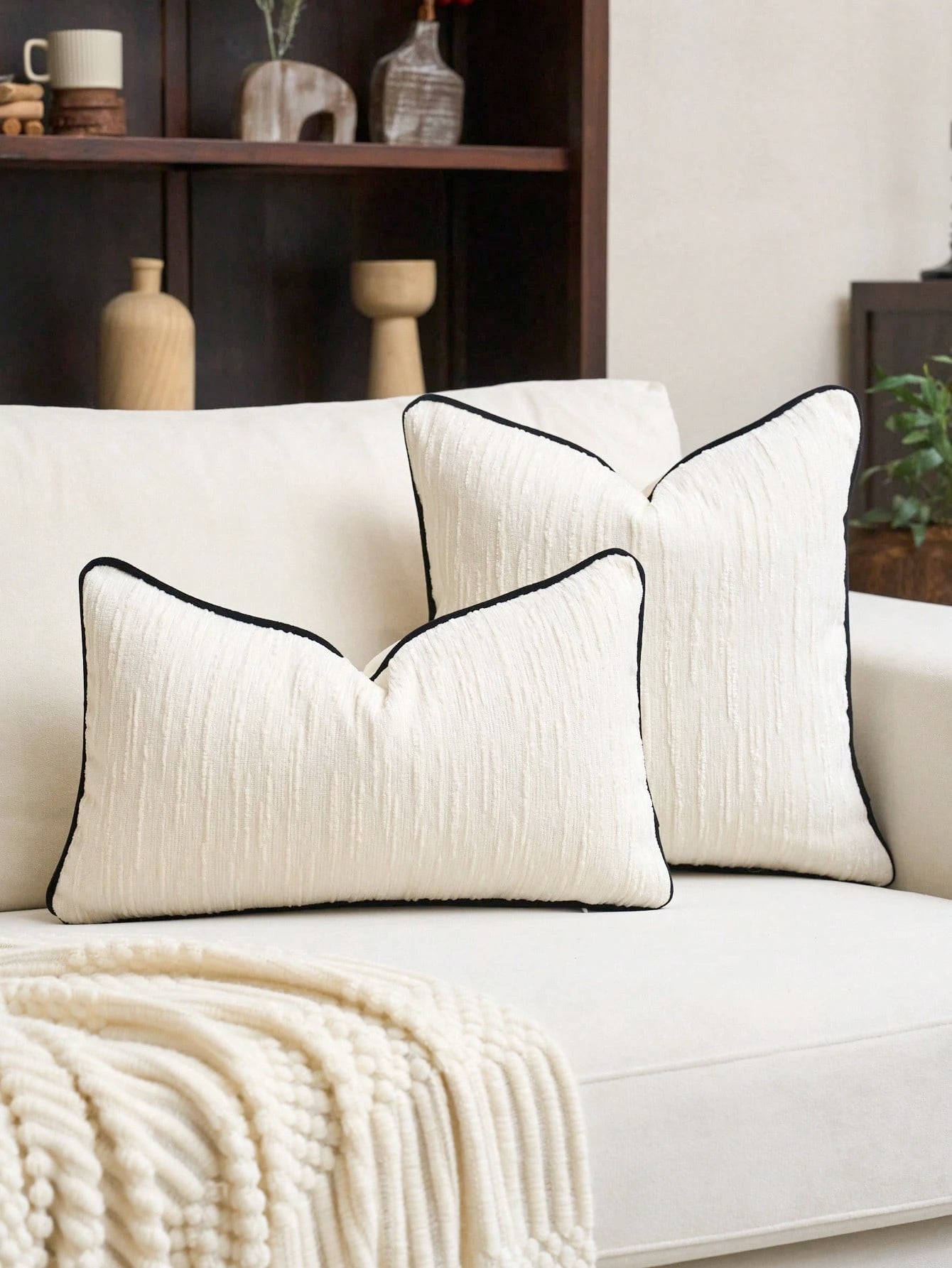 1pc Chenille Jacquard Pillow Cover (No Insert), Modern Luxurious Heavy-Weight Chenille Jacquard Decorative Cushion Cover, Suitable For Home, Sofa, Bed Decor, All Seasons