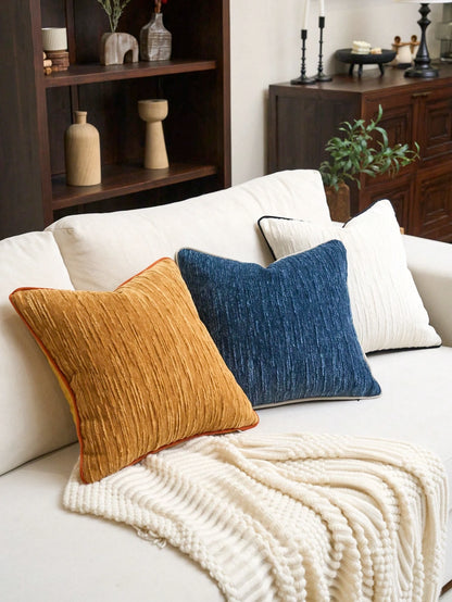 1pc Chenille Jacquard Pillow Cover (No Insert), Modern Luxurious Heavy-Weight Chenille Jacquard Decorative Cushion Cover, Suitable For Home, Sofa, Bed Decor, All Seasons