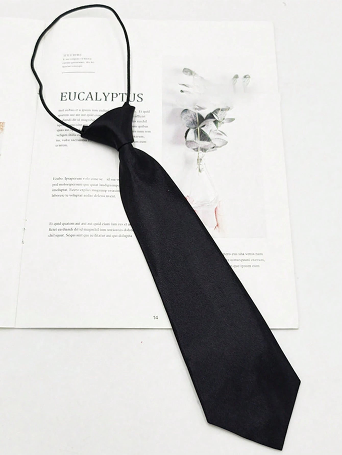 1pc Children's Elastic Tie, Korean Style Solid Color Necktie For School Uniform, Preschool, Student, Boys & Girls, Back To School
