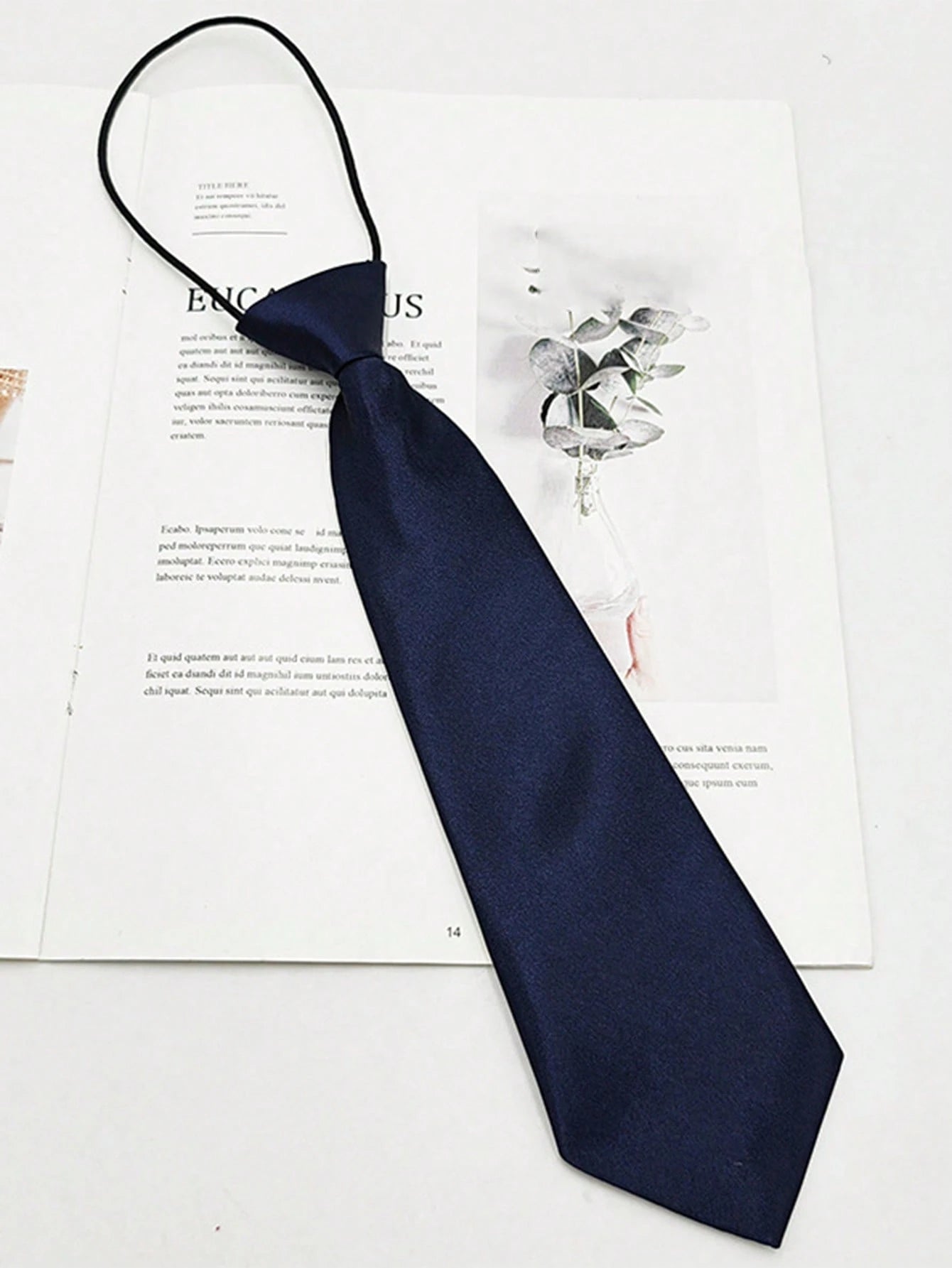 1pc Children's Elastic Tie, Korean Style Solid Color Necktie For School Uniform, Preschool, Student, Boys & Girls, Back To School