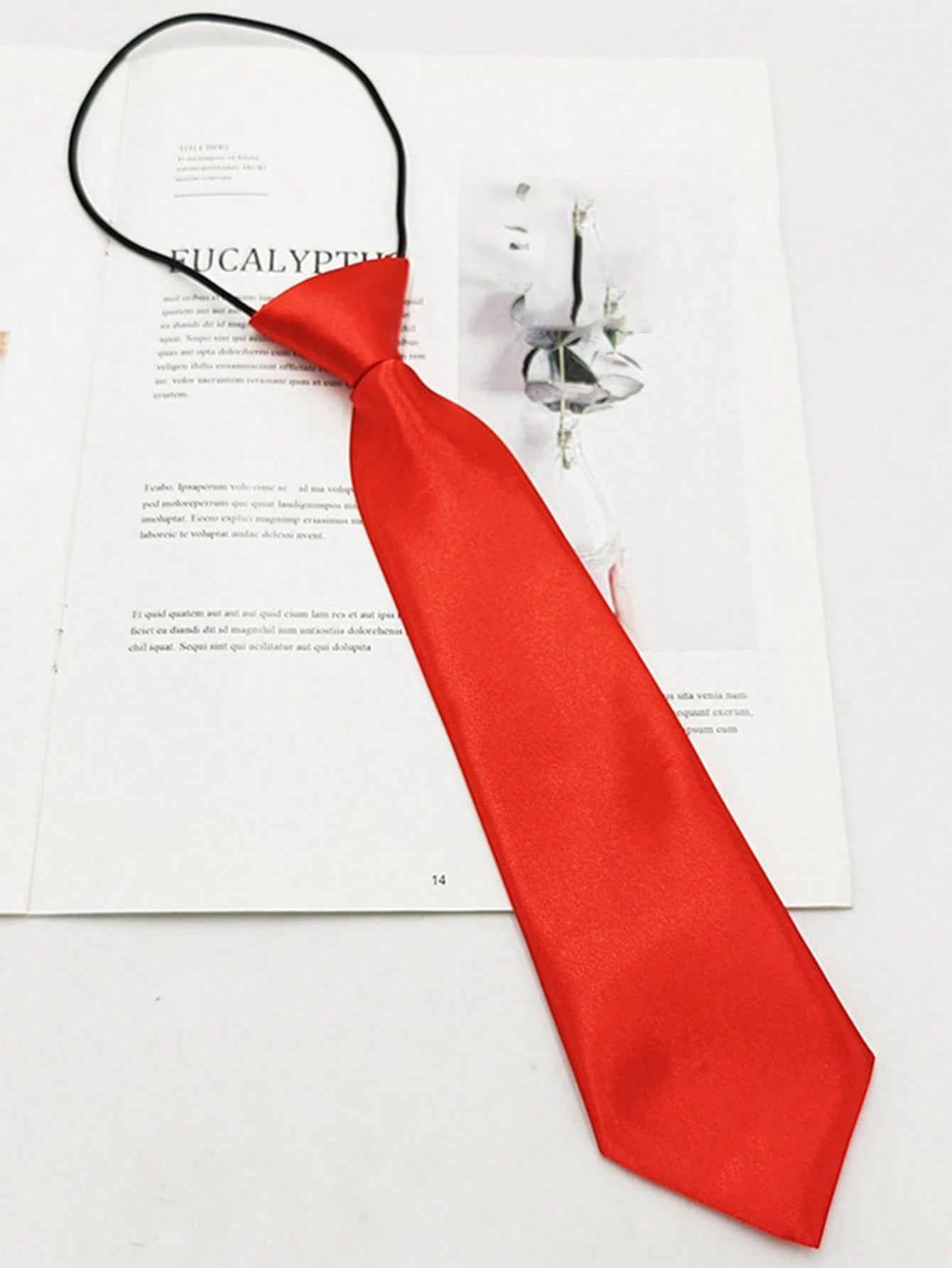 1pc Children's Elastic Tie, Korean Style Solid Color Necktie For School Uniform, Preschool, Student, Boys & Girls, Back To School