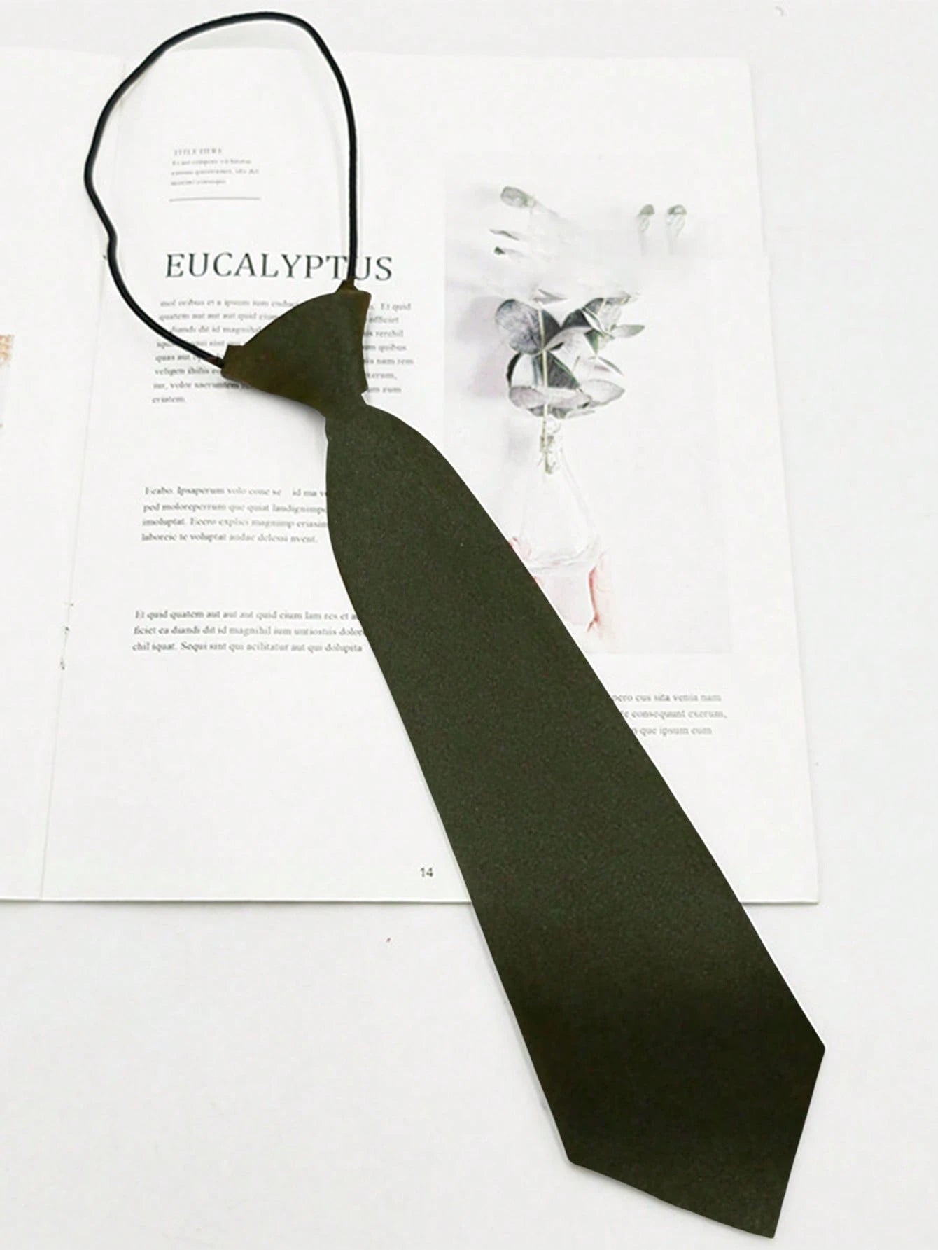 1pc Children's Elastic Tie, Korean Style Solid Color Necktie For School Uniform, Preschool, Student, Boys & Girls, Back To School