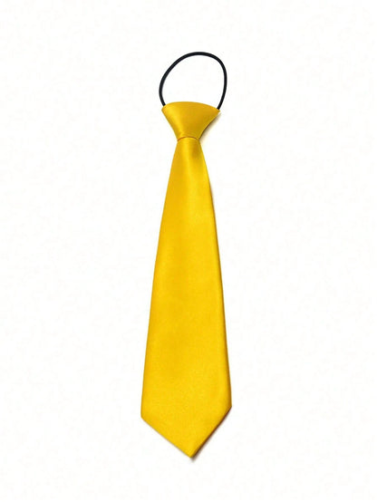 1pc Children's Elastic Tie, Korean Style Solid Color Necktie For School Uniform, Preschool, Student, Boys & Girls, Back To School