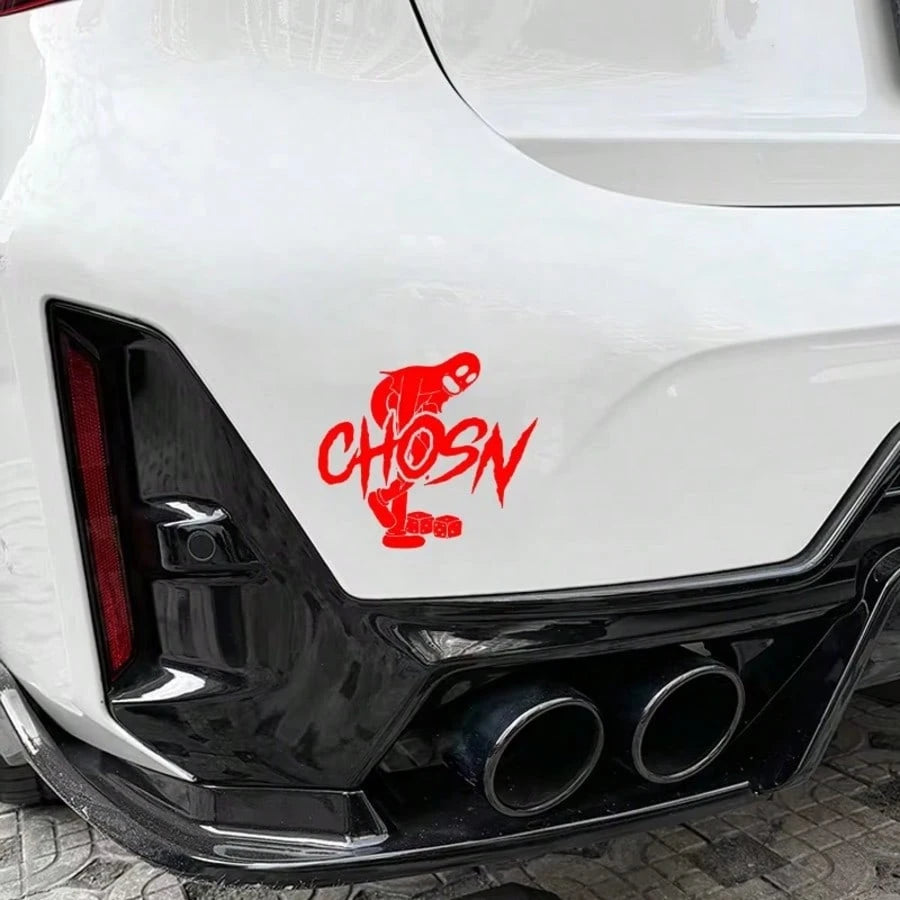 1pc CHOSN Holographic Flame Dice Skull Personalized Car Sticker, Vinyl Waterproof UV Resistant, Dark Style Car Window Sticker, Suitable For Car Body, Fuel Tank Cap, Side Window, Motorcycle Personalize