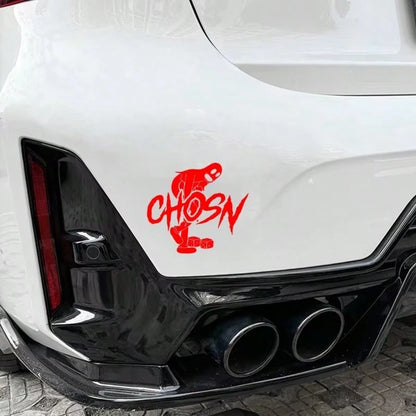 1pc CHOSN Holographic Flame Dice Skull Personalized Car Sticker, Vinyl Waterproof UV Resistant, Dark Style Car Window Sticker, Suitable For Car Body, Fuel Tank Cap, Side Window, Motorcycle Personalize