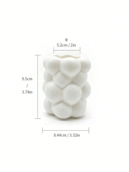 1pc Cloud-Shaped Desktop Storage Holder, Asymmetrical Cloud Resin Makeup Brush Holder, Asymmetrical Embossed Surface, Multi-Functional Desktop Decor, Suitable For Makeup Vanity Organization Of Makeup
