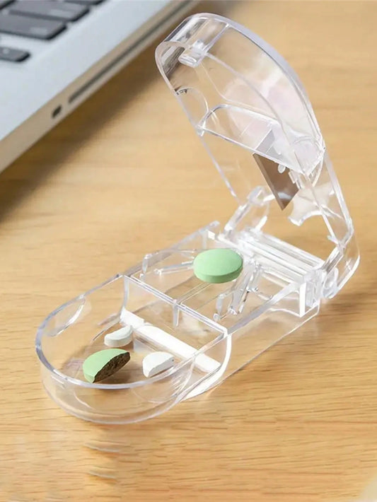 1pc Compact Portable Pill Organizer Box With Divider- Waterproof, Multi-Purpose Rectangular Plastic Pill Case For Vitamins And Medication, Ideal For Home And Travel Use, Wallet-Sized
