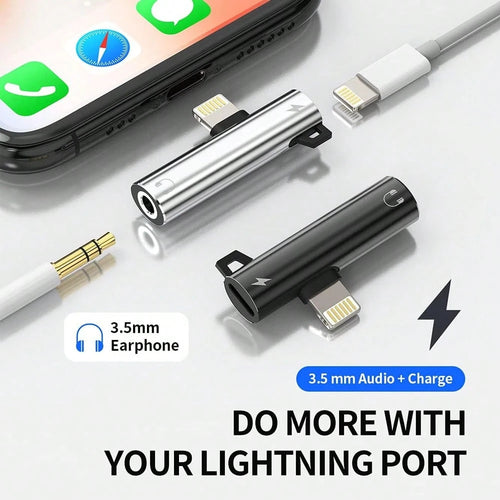 1pc Compatible With IPhone Series AUX Audio Jack And Charging Dongle Headphone Adapter, Fit For IPhone 14 Pro Max/14 Pro/14 Plus/14/13/12/11/XS/XR/8/7/6/IPad Series