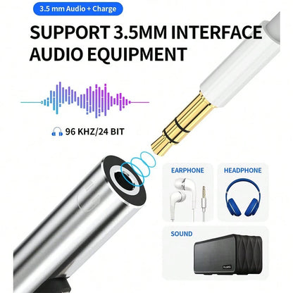 1pc Compatible With IPhone Series AUX Audio Jack And Charging Dongle Headphone Adapter, Fit For IPhone 14 Pro Max/14 Pro/14 Plus/14/13/12/11/XS/XR/8/7/6/IPad Series