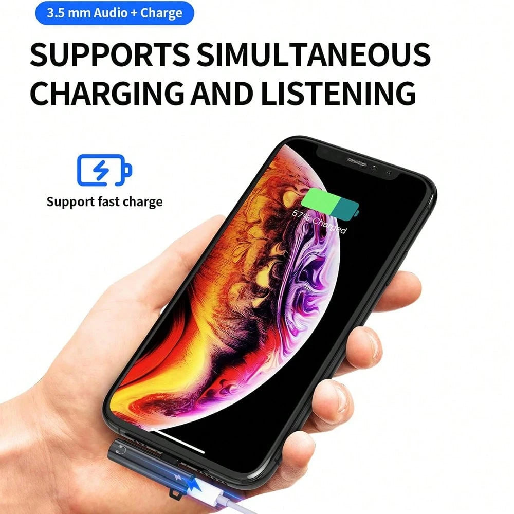 1pc Compatible With IPhone Series AUX Audio Jack And Charging Dongle Headphone Adapter, Fit For IPhone 14 Pro Max/14 Pro/14 Plus/14/13/12/11/XS/XR/8/7/6/IPad Series
