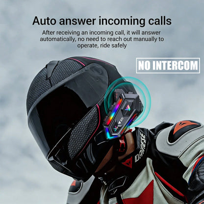 1pc Cool Shiny Y20 Motorcycle Helmet Headset, Bluetooth 5.3, IP56 Dustproof & Waterproof, Dual Noise Reduction, High-Quality Audio With Powerful Deep Bass, Voice Assistant Wake-Up Support, Connects To