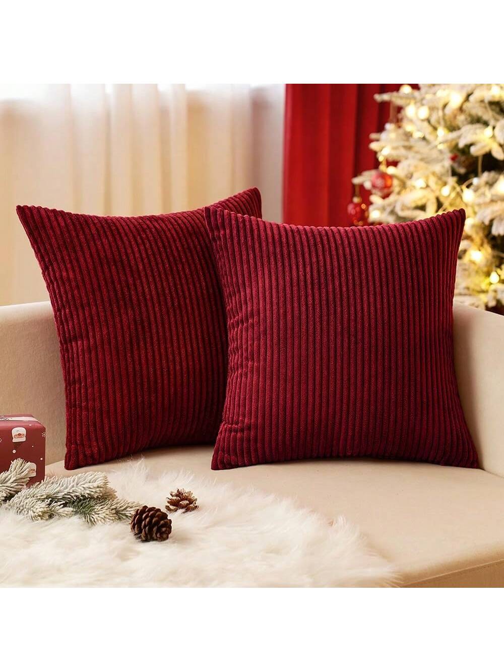 1pc Corduroy Striped Pillowcase