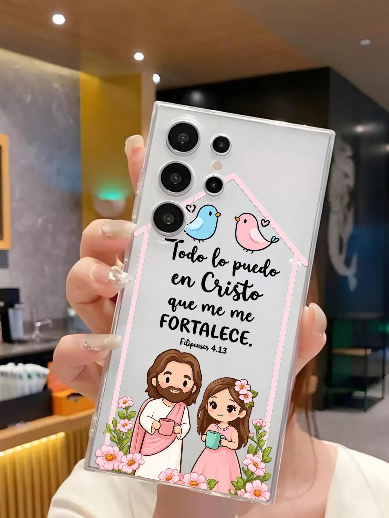 1pc Creative Flower Bird Slogan Lucky Transparent Soft Protective Case Compatible With Huawei Honor Galaxy A04e/12/A13/A14/A34/A50/A52/A53/A54/S21/S22/S23/S24/S25/S25Ultra/S25FE/S26/S26 PLUS/S26 ULTRA