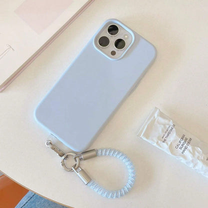 1pc Creative Short Coiled Phone Lanyard Elastic Anti-Loss Anti-Drop Hanging Rope Keychain Earphone Pendant Bag Charm