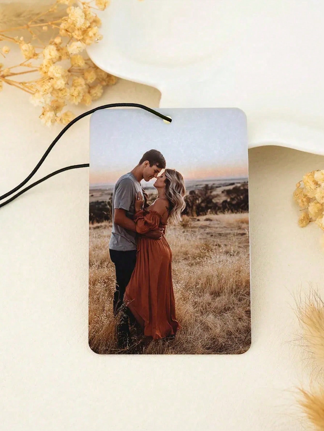 1pc Customized Acrylic Rearview Mirror Hanging Ornament, Suitable For Couples, Personalized Car Hanging Decor, Customized Rearview Mirror Hanging Photo Personalized Car Accessory, Customizable Image P