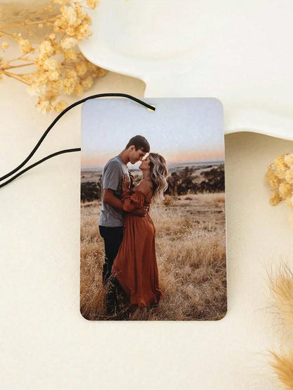 1pc Customized Acrylic Rearview Mirror Hanging Ornament, Suitable For Couples, Personalized Car Hanging Decor, Customized Rearview Mirror Hanging Photo Personalized Car Accessory, Customizable Image P