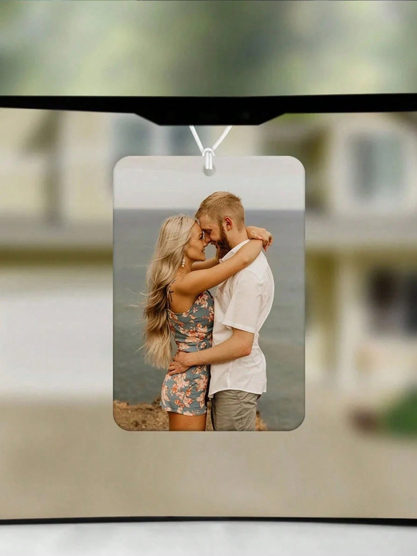 1pc Customized Acrylic Rearview Mirror Hanging Ornament, Suitable For Couples, Personalized Car Hanging Decor, Customized Rearview Mirror Hanging Photo Personalized Car Accessory, Customizable Image P