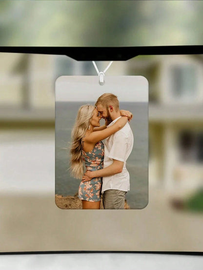 1pc Customized Acrylic Rearview Mirror Hanging Ornament, Suitable For Couples, Personalized Car Hanging Decor, Customized Rearview Mirror Hanging Photo Personalized Car Accessory, Customizable Image P