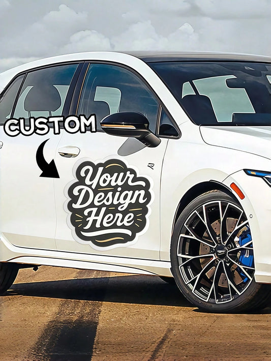 1pc Customized Car Magnet Sticker, Can Customize Logo/Your Design, Magnetic Car Body Sign, Removable Magnetic Car Label, Suitable For Business, Automotive, Trucks, High-Quality Unique Magnetic Car Ide
