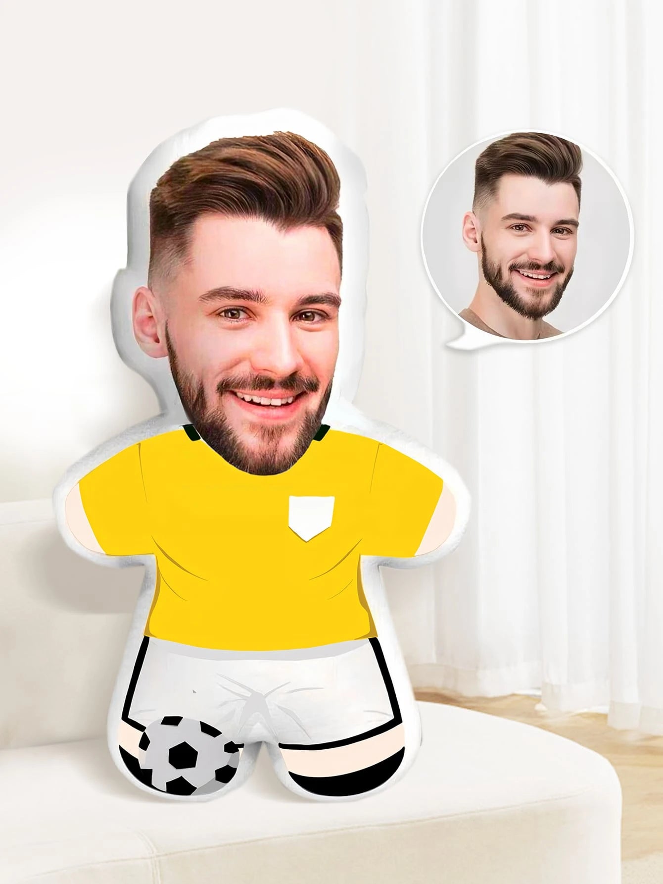 1pc Customized Face Pillow, Personalized Face Pillow, Personalized 3D Pillow, Custom Headrest, Custom Photo Pillow, Personalized Novelty Pillow, Custom Image Pillow, Fashionable, Colorful, Cute, Minim