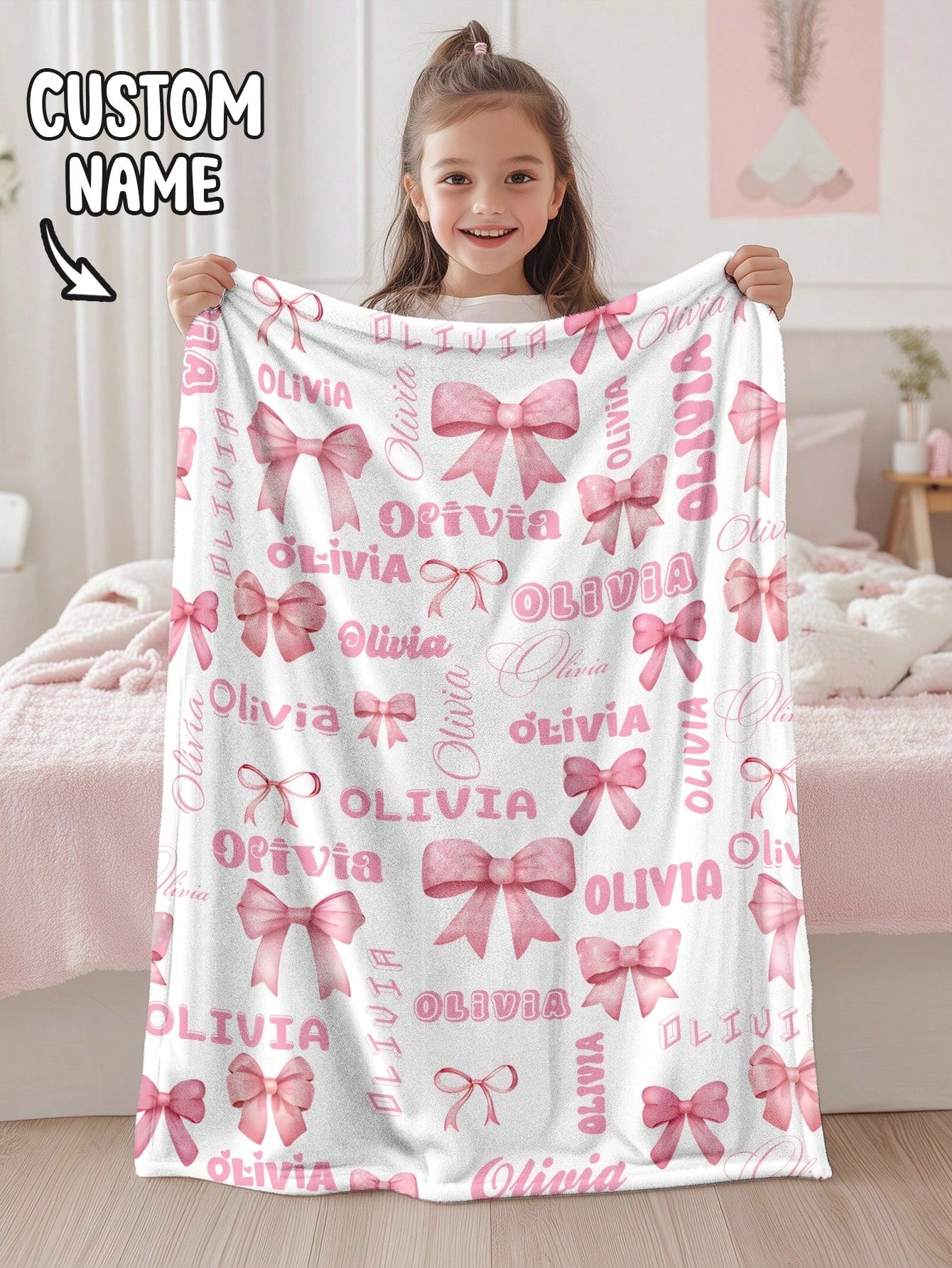 1pc Customized Personalized Blanket, Text Blanket, DIY Blanket, Patterned Blanket, Memorial Blanket. Tapestry Blanket, Photo Portrait Blanket Design, Suitable For Girls, Boys, Adults, Valentine's Day