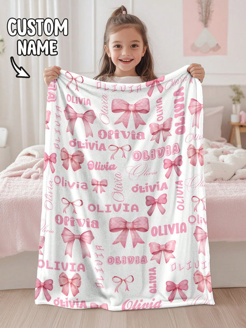 1pc Customized Personalized Blanket, Text Blanket, DIY Blanket, Patterned Blanket, Memorial Blanket. Tapestry Blanket, Photo Portrait Blanket Design, Suitable For Girls, Boys, Adults, Valentine's Day