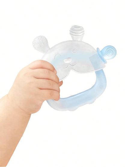1pc Cute Animal Shaped Baby Teether, Helps Baby Happily Teethe, Baby Handguard Teether, Trains Grasping Ability, Teething Ring Teether, Anti-Thumb Sucking Device, Soft Silicone Teether Can Be Boiled