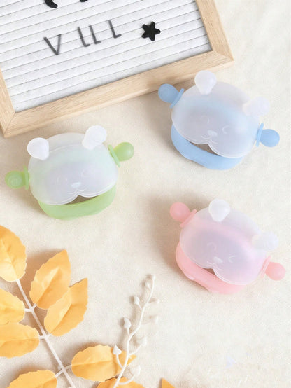 1pc Cute Animal Shaped Baby Teether, Helps Baby Happily Teethe, Baby Handguard Teether, Trains Grasping Ability, Teething Ring Teether, Anti-Thumb Sucking Device, Soft Silicone Teether Can Be Boiled