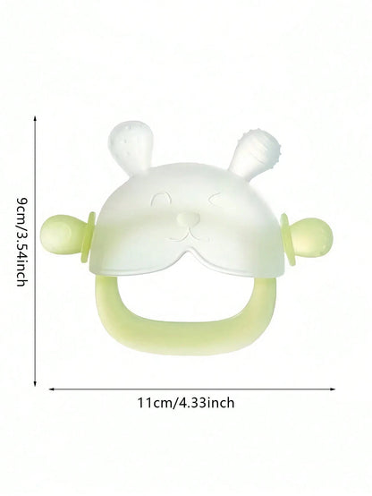 1pc Cute Animal Shaped Baby Teether, Helps Baby Happily Teethe, Baby Handguard Teether, Trains Grasping Ability, Teething Ring Teether, Anti-Thumb Sucking Device, Soft Silicone Teether Can Be Boiled