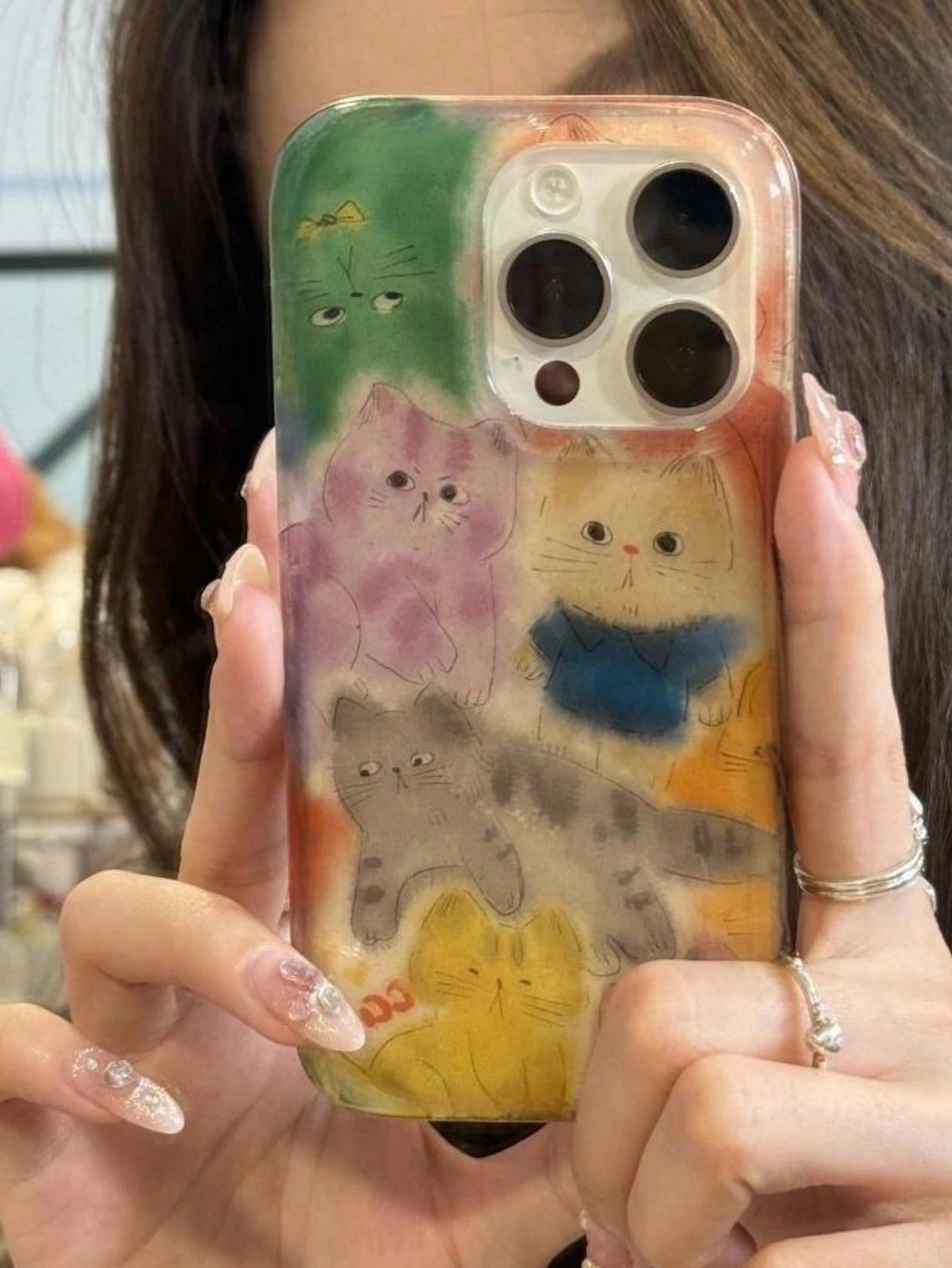 1pc Cute Cartoon Cat & Dog Phone Case, Compatible With IPhone 17 Air 11 12 13 14 15 16 Pro Max Plus, Oil Painting Style, Vivid & Adorable Animal Pattern, Soft TPU Back Cover