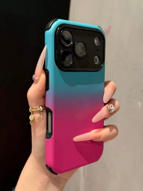 1pc Cute Gradient Color Anti-Drop Phone Case For IPhone 17 Pro Max AIR 16 15 14 13 12 11 Pro Max Plus Skin-Feel Lens Protection Soft Silicone Cover
