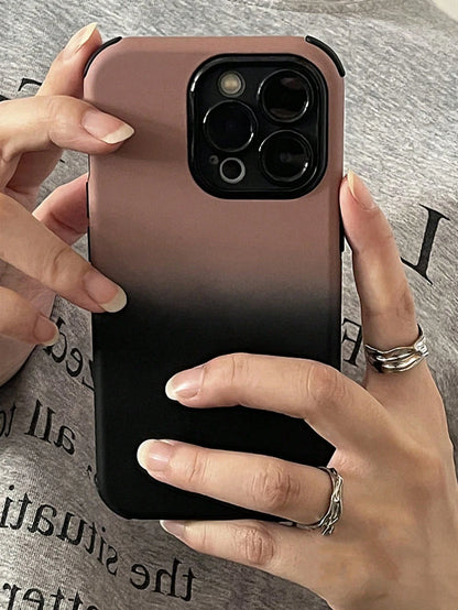1pc Cute Gradient Color Anti-Drop Phone Case For IPhone 17 Pro Max AIR 16 15 14 13 12 11 Pro Max Plus Skin-Feel Lens Protection Soft Silicone Cover