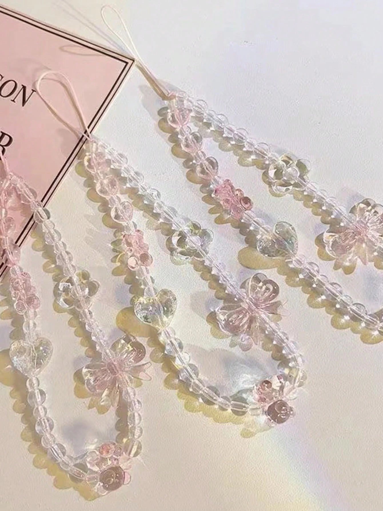 1pc Cute Pink Butterfly & Teddy Bear & Heart Charm Resin Crystal Pendant For Phone Lanyard/Keychain Gifts For Mother, Family, Friends, Birthday, Holiday Phone Charm, Phone Chain