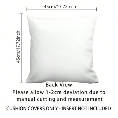 1pc Dandelion Embroidery-Look Throw Pillow Cover, 2D Flat Printing, Wabi-Sabi Natural Floral Home Decor Cushion Cover, Polyester Square Single-Sided Printed Pillow Sham, Machine Washable, Zipper Closu