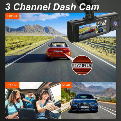 1pc,Dash Cam Front And Inside,Dash Camera For Cars, 1080P FHD DVR Car Dashboard Camera,With Loop Recording,3.2 Inch Display,Not Included SD Card