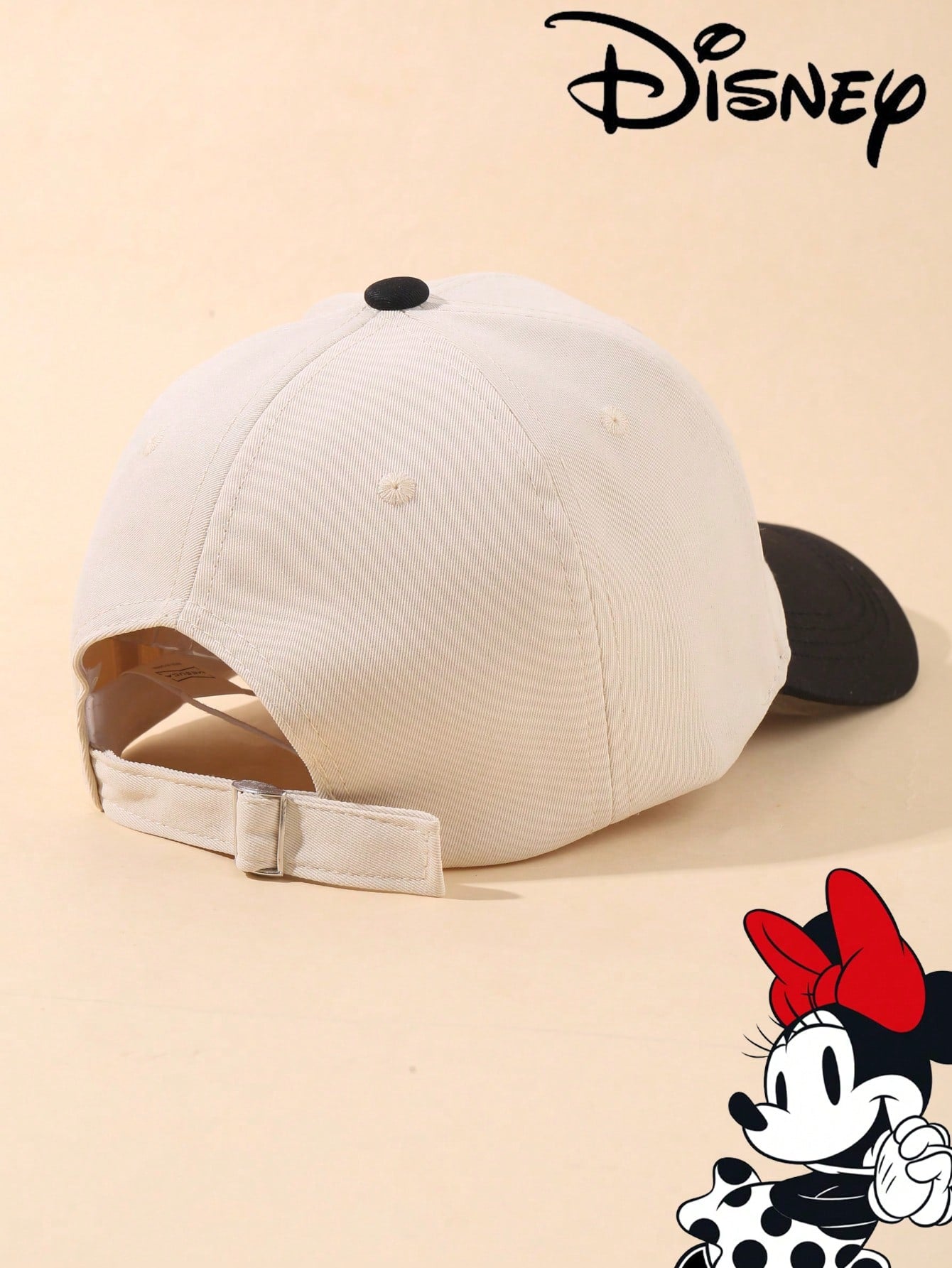 1pc Disney Official Licensed Mickey & Minnie Embroidered Baseball Cap, Adjustable, Sun Protection, Casual Hat, Travel Beach Y2K Style Cartoon Cap