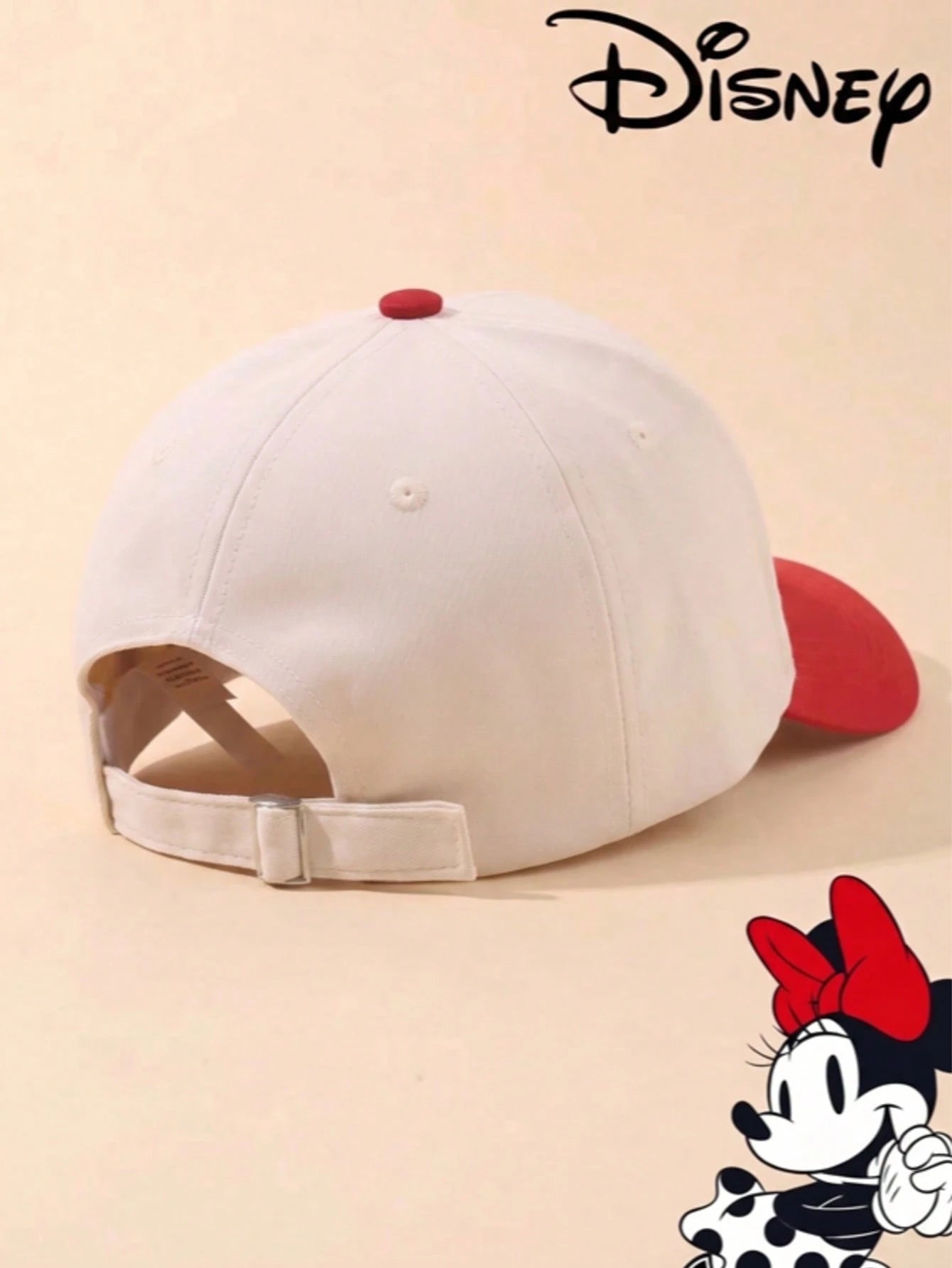 1pc Disney Official Licensed Mickey & Minnie Embroidered Baseball Cap, Adjustable, Sun Protection, Casual Hat, Travel Beach Y2K Style Cartoon Cap