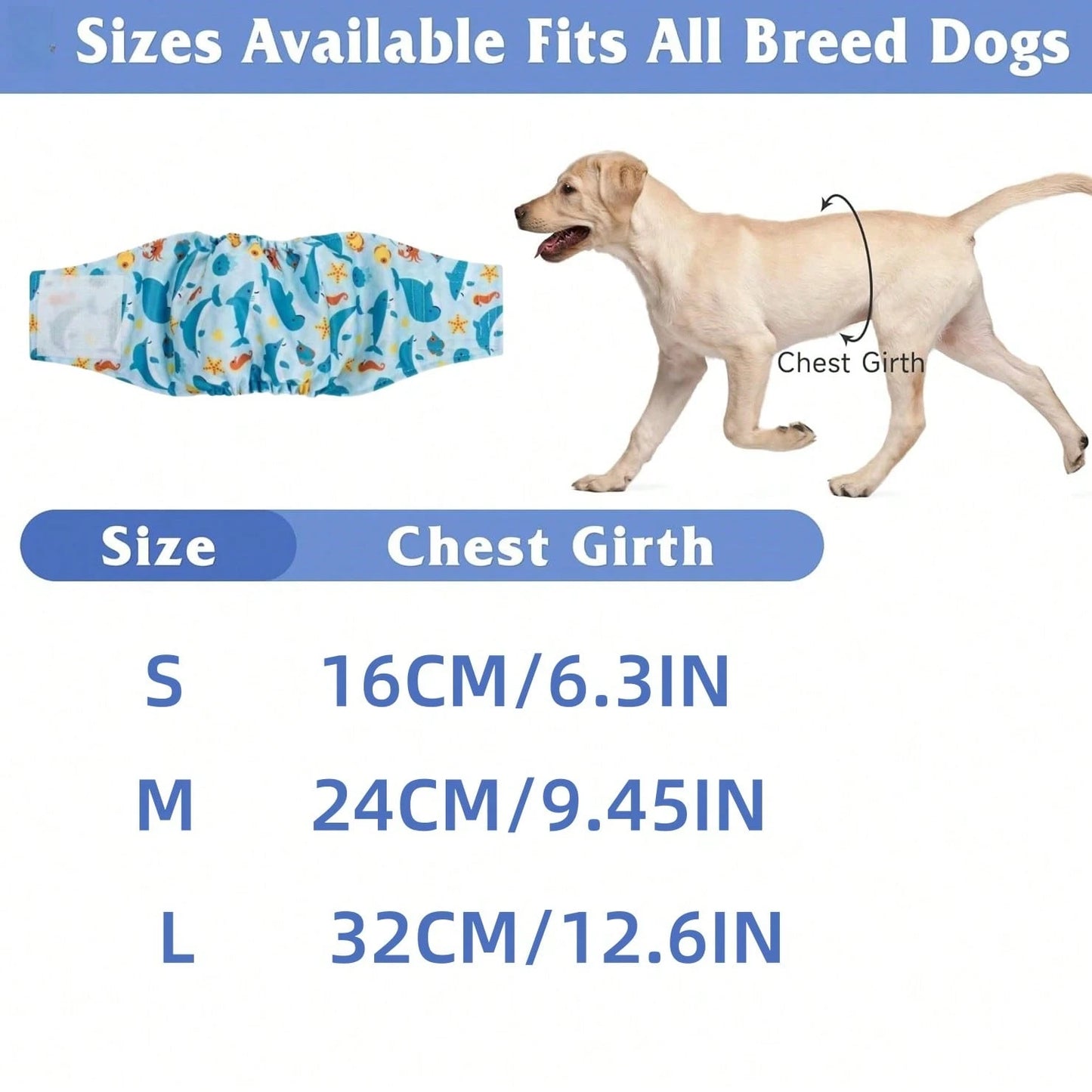 1pc Dog Diaper, Elastic Waistband, Pet Sanitary Pants, Super Absorbent Dog Diapers, Pet Supplies, Suitable For Dogs In Heat, Excitement Urination Or Urinary Incontinence, Suitable For Small And Medium
