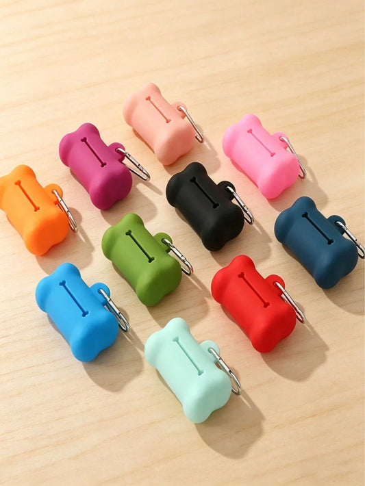1pc Dog Poop Bag Holder For Leash Doggie Waste Bag Dispenser Soft Fabric Puppy Potty Carrier Small Doggy, Dog Cleaning Supplies Pet Supplies