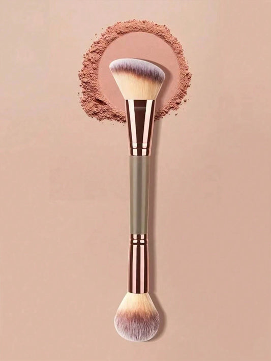 1pc Double-Ended Makeup Brush- Contour & Blush Brush, Super Soft & Smooth Application,Brush Set,Makeup Brush Kit,Make Up Brush Set,Make Up Set Complete,Makeup Brush Set,Complete Makeup Kit,Brush Kit