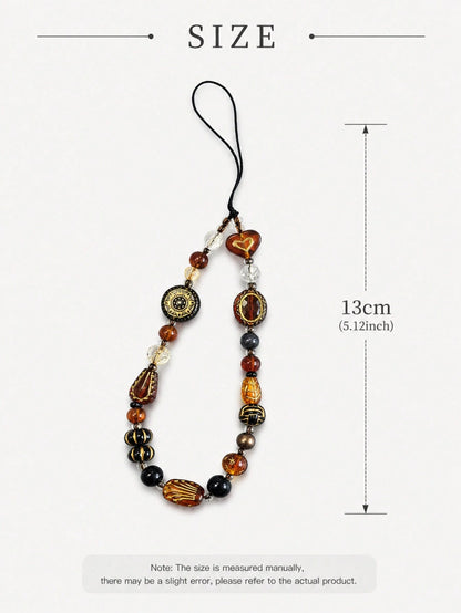 1pc Exotic Lily Flower Phone Lanyard, Fashionable Wrist Decor, Phone Case Chain, Beaded Keychain, Suitable For Outdoor, Travel, Shopping, Great Gift For Mother, Family, Friends, Birthday, Holiday Comp