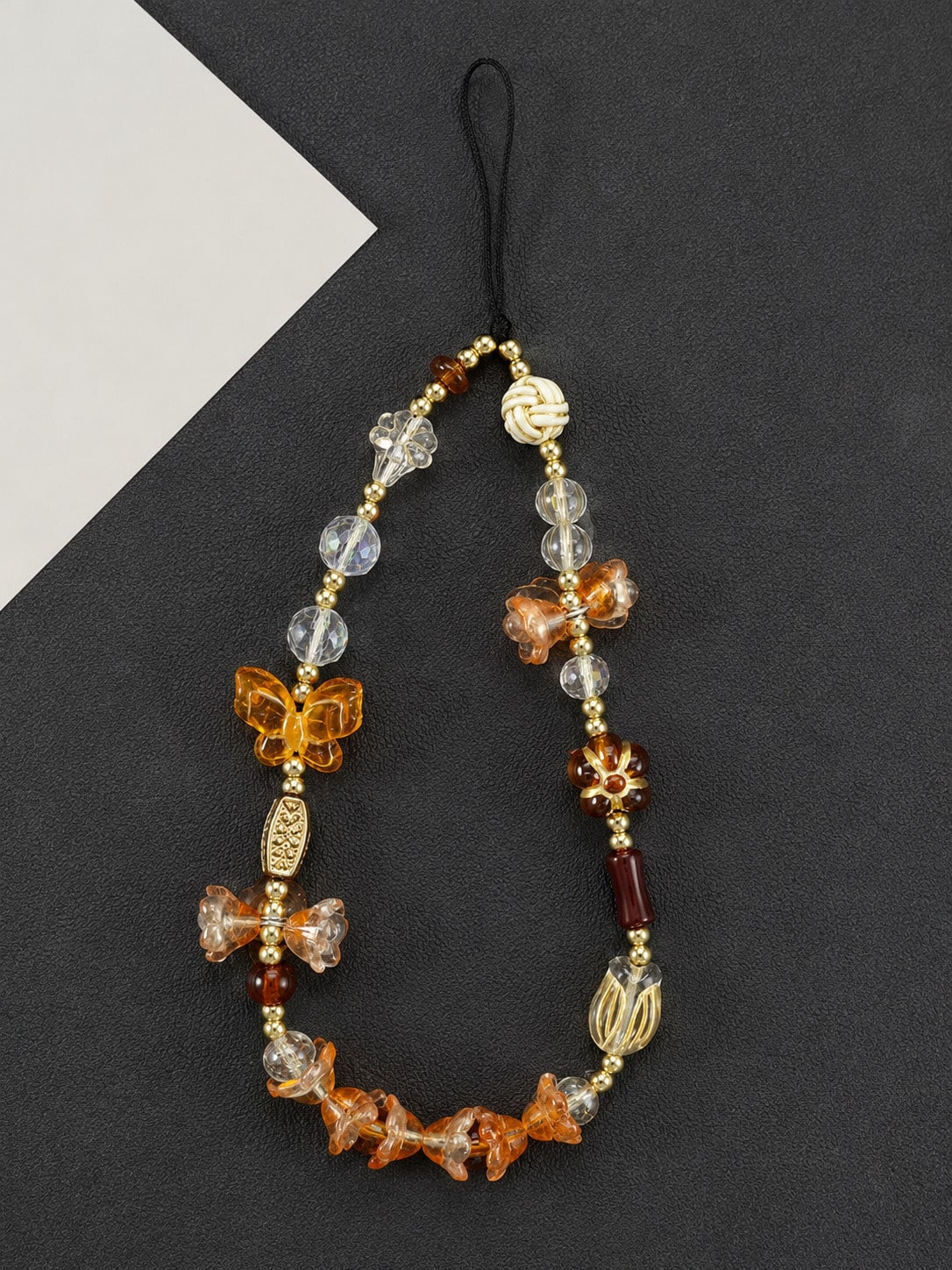 1pc Exotic Lily Flower Phone Lanyard, Fashionable Wrist Decor, Phone Case Chain, Beaded Keychain, Suitable For Outdoor, Travel, Shopping, Great Gift For Mother, Family, Friends, Birthday, Holiday Comp