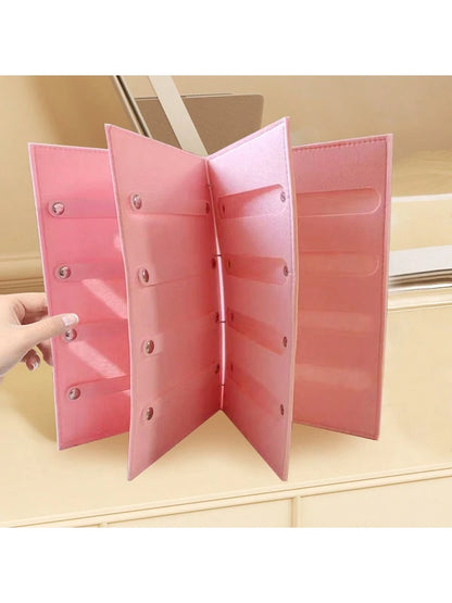 1PC Felt Loose-Leaf Booklet Design Organizer For Hair Clips,Hair Bows, Portable Travel Organizer For Hair Accessory(Exclude Hair Accessory).Ideal Gift
