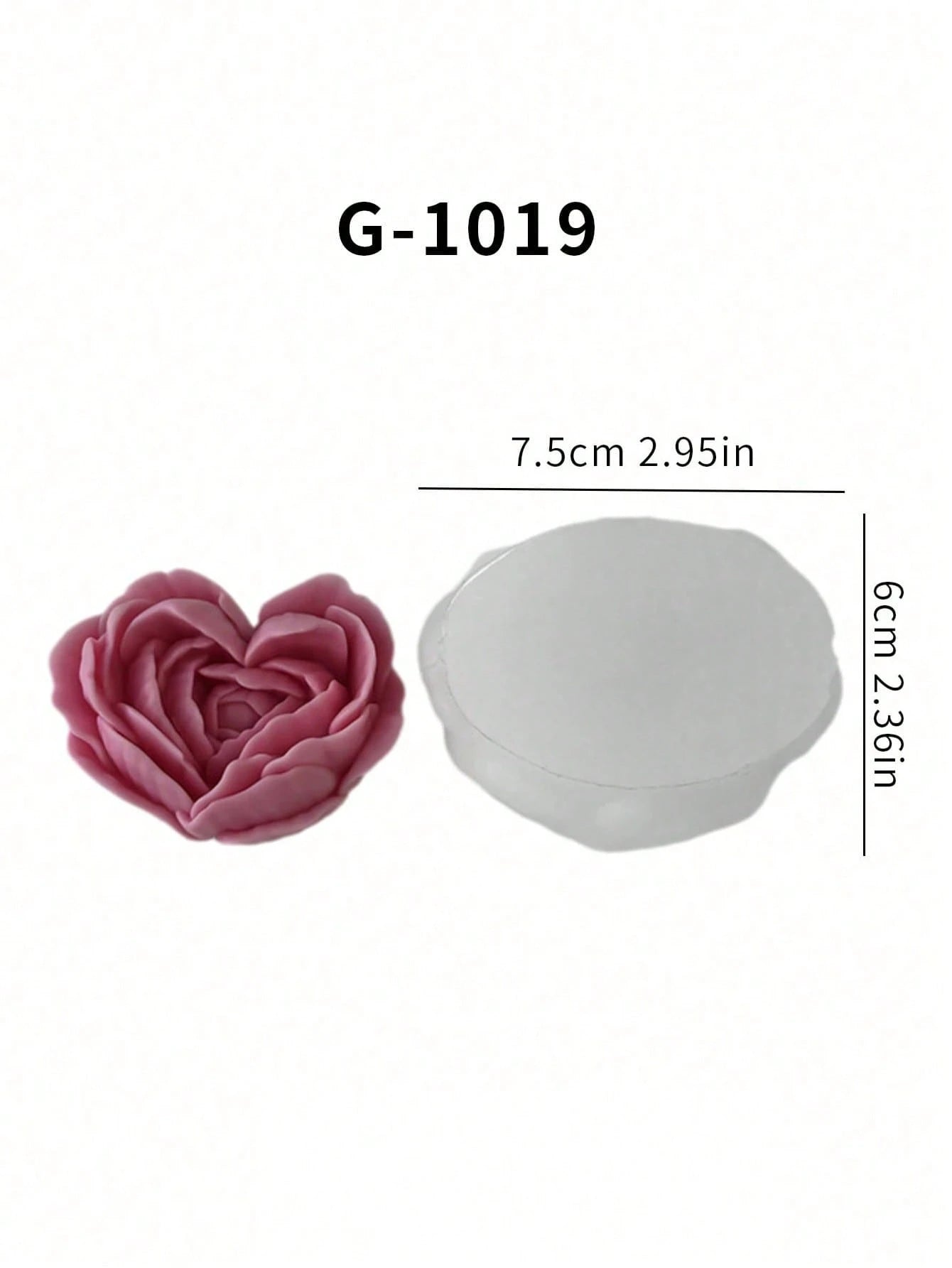 1pc Floral Handmade Soap Silicone Mold, Heart Flower Rose Candle Wax Mold For DIY