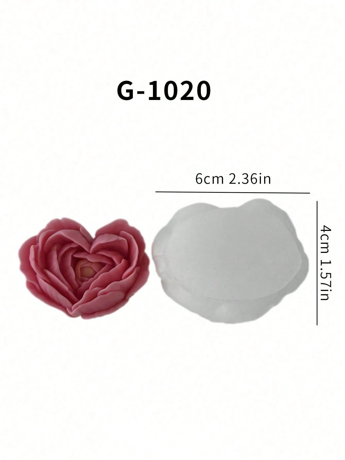 1pc Floral Handmade Soap Silicone Mold, Heart Flower Rose Candle Wax Mold For DIY